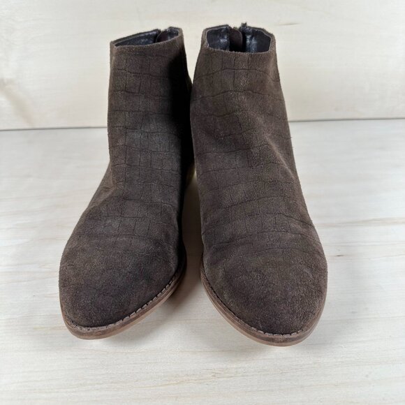 Kelsey Dagger Brooklyn Brown Suede Croc Booties Women's 8.5 Excellent Condition! - Picture 3 of 8